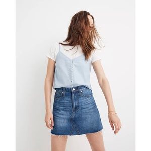 Madewell Blue Lakeline Wash Rigid Denim A-Line Mini Skirt 27